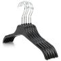 HANGERWORLD 15 Black 11.8inch Plastic Kids Coat Clothes Garment Baby Toddler Top Hangers with Metal Hook