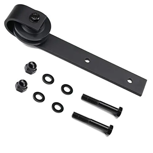 Acescen Sliding Barn Wood Door Hardware Hangers Rollers Interior Wood Door Vintage Wheel Set Hardware Hangers Replacement Bracket J Shape（1PCS）