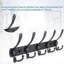 WEBI Coat Rack Wall Mounted,5 Tri Hooks for Hanging,Coat Hook,Hook Rack,Hook Rail,Coat Hanger Wall Mount for Coats,Hats,Towel,Black,2 Packs WEBI Coat Rack Wall Mounted,5 Tri Hooks for Hanging,Coat Hook,Hook Rack,Hook Rail,Coat Hanger Wall Mount for Coats,Hats,Towel,Black,2 Packs