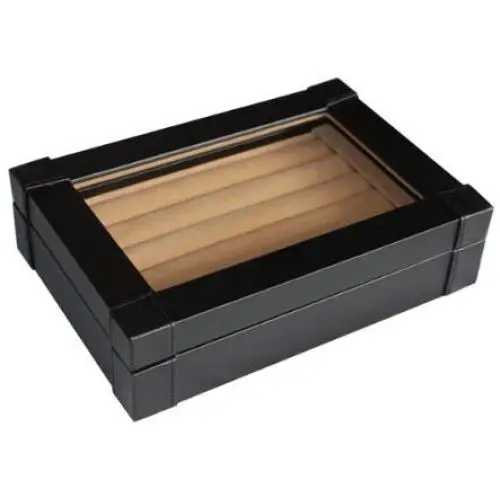 TIMELYBUYS Black Leatherette Cufflink Case & Ring Storage Organizer with Deluxe Luxury Gift Boxes and Card Mens Jewelry Boxes for Cufflinks