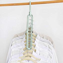 Space-Saving Hangers 5PCS Magic Clothes Hanger Organizer Rotate Anti-Skid Folding Hanger Multifunction Space Saving and Cascading Features for Drying and Storage to Family Blue