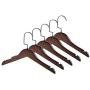 Clothes Hangers,Set of 40, Solid Wood Coat Hangers Round Trouser Bar and Shoulder Notches with Space Saving Non-Slip Groove for Suits,Skirts,Shirts,Dark Walnut