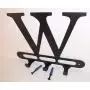 Capital Letter W Monogram Wall Hook Hanger. Satin Black. Solid Steel. Screws Included. Capital Letter W Monogram Wall Hook Hanger. Satin Black. Solid Steel. Screws Included.