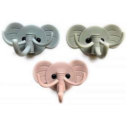 Heyuni.3 Pcs Elephant Self-Adhesive Key Ring Hooks Hangers Holder for Bathroom Kitchen Decorative Wall