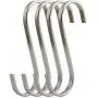 RuiLing Premium 4-Pack Size Extra Large Brushed Stainless Flat S Hooks Kitchen Pot Pan Hanger Clothes Storage Rack, XXL, Metal