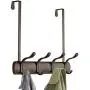 mDesign Decorative Over Door 8 Hook Metal Storage - Long Easy Reach Organizer Rack for Jackets, Coats, Hoodies, Hats, Scarves, Purses, Leashes, Bath Towels, Robes, Men, Womens Clothing - Bronze mDesign Decorative Over Door 8 Hook Metal Storage - Long Easy Reach Organizer Rack for Jackets, Coats, Hoodies, Hats, Scarves, Purses, Leashes, Bath Towels, Robes, Men, Womens Clothing - Bronze