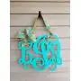 Hand Painted 3 Initial Door Hanger with a Large Ribbon Bow/Initial Door Wreath/Monogram Door Hanger Wreath/Triple Monogram Door Hanger