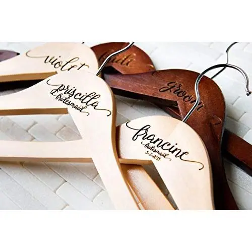 10 Personalized, Engraved Wedding Dress Hangers by Left Coast Original