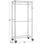 Finnhomy Heavy Duty Rolling Garment Rack Clothes Rack with Double Hanger Rods and Shelves, Portable Closet Organizer with Wheels, 1″ Diameter Thicken Steel Tube Hold Up to 300Lbs, Chrome Finnhomy Heavy Duty Rolling Garment Rack Clothes Rack with Double Hanger Rods and Shelves, Portable Closet Organizer with Wheels, 1″ Diameter Thicken Steel Tube Hold Up to 300Lbs, Chrome