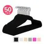 MIZGI Premium Velvet Hangers (Pack of 50) Heavyduty - Non Slip - Velvet Suit Hangers Black - Chrome Hooks,Space Saving Clothes Hangers (Black-01)