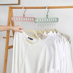 Magic Clothes Hanger, Multifunctional Hanger Saves Space, 360 Degree Rotating Collapsible Plastic Non Slip Hanger Organizer, Rotate Anti-Skid Folding Hangers with 9 Slots