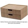 Bamboo Drawer Large, Monitor Stand & Stackable Storage Solution for Office Products pens, Pencils, Scissors, notepads, Business Cards and More
