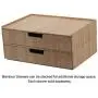 Bamboo Drawer Large, Monitor Stand & Stackable Storage Solution for Office Products pens, Pencils, Scissors, notepads, Business Cards and More