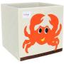 PICCOCASA Foldable Toy Storage Bins Square Cartoon Animal Storage Boxes Eco-Friendly Fabric Storage Cubes Organizer for Bedroom Playroom No Lid Red Crab Pattern 13