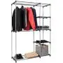 Tangkula Closet Double Rod Freestanding Heavy Duty Steel Frame Multi-Shelves Organizer Garment Rack Portable Clothes Hanger Storage Rack Home Washroom Storage Organizer Tangkula Closet Double Rod Freestanding Heavy Duty Steel Frame Multi-Shelves Organizer Garment Rack Portable Clothes Hanger Storage Rack Home Washroom Storage Organizer