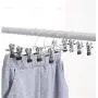 Cabilock Clothes Hanger 10pcs Non-Slip Stainless Steel Hangers Drying Clothes Hanger with Clips for Coat Trouser Pants (Black)