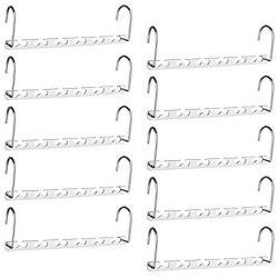 TOPIND Stainless Steel Metal Hangers Space Saving Organizer Clothing Hangers, Vertical Clothes Hangers for Wardrobe Space Saver,Closet Organization Hangers Wardrobe Storage Accessories (10 pcs)