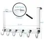 Lefree Over The Door Hook Over Door Hanger for Coats Towels Robes, Bags Zinc Alloy Stainless Door Holder with 6 Hooks Silver White.