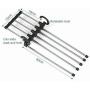 Multi-Function Stainless Steel 5PC 5 Tier Portable Clothes Hanger Pants Racks Trousers Hanger Clothes Storage Drying Hanger Random Color
