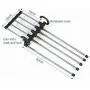 Multi-Function Stainless Steel 5PC 5 Tier Portable Clothes Hanger Pants Racks Trousers Hanger Clothes Storage Drying Hanger Random Color Multi-Function Stainless Steel 5PC 5 Tier Portable Clothes Hanger Pants Racks Trousers Hanger Clothes Storage Drying Hanger Random Color