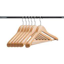 A1 Hangers Natural wooden hangers (Set of 6) Extra thick clothes hangers for coat hanger and suit hangers