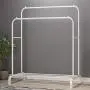 UDEAR Garment Rack Freestanding Hanger Double Pole Multi-Functional Bedroom Clothing Rack, White