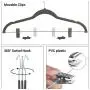 Velvet Skirt Hangers - 10pcs - Velvet Hangers with Clips Ultra Thin Non Slip Velvet Pants Hangers Space Saving Clothes Hanger