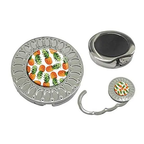 Sonva Purse Hanger Folding Handbag Hook - Pineapple Table Hook Folding Bag Desk Hanger Foldable Holder
