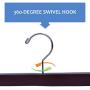 JS HANGER Wooden Hanger with Two Chrome Clips, Walnut, 10-Pack
