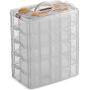 LifeSmart USA Stackable Storage Container Clear 50 Adjustable Compartments Compatible with Lego Dimensions LOL Surprise Littlest Pet Shop Arts and Crafts and More (5 Tier)