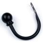 QUUPY 1Pair(2PCS) Round Shape Curtain Tassel Hanger Holder Decorative Curtain Holdback Wall Hook Clothes Hat Towel Coat Hanger Hook Iron Metal for Bathroom and Living Room (Black)