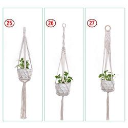 Flosky 3pcs/Set Macrame Plant Hanger Hanging Basket Flowerpot Holder Lifting Rope Home