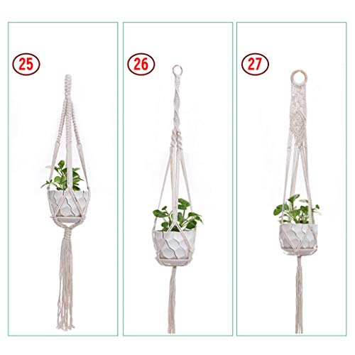 Flosky 3pcs/Set Macrame Plant Hanger Hanging Basket Flowerpot Holder Lifting Rope Home