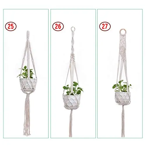 Flosky 3pcs/Set Macrame Plant Hanger Hanging Basket Flowerpot Holder Lifting Rope Home Flosky 3pcs/Set Macrame Plant Hanger Hanging Basket Flowerpot Holder Lifting Rope Home