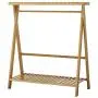 ZHHL Coat Racks, 3 in 1 Fashion Floor-Standing Clothes Stand Multifunction Storage Racks Hangers Bedroom Clothes Rack Bamboo Arts Wardrobe Shoe Rack (Size : 110x45x145CM)