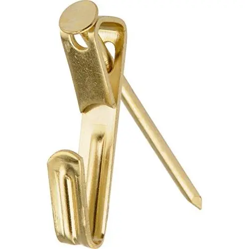 Hillman 122304 Brass Conventional Picture Hanger 3 Pack 50lb Hillman 122304 Brass Conventional Picture Hanger 3 Pack 50lb