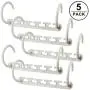 COCIVIVRE Closet Space Saving Hangers, 5 Pack Multi-Purpose Plastic Magic Hangers Cascading Hanger Updated Hook Design Plastic Sturdy Hangers for Organizing Wardrobe Clothing Hanger (White)