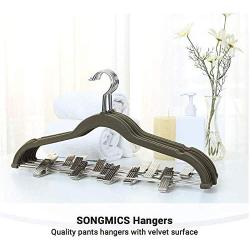 Velvet Skirt Hangers - 10pcs - Velvet Hangers with Clips Ultra Thin Non Slip Velvet Pants Hangers Space Saving Clothes Hanger