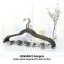 Velvet Skirt Hangers - 10pcs - Velvet Hangers with Clips Ultra Thin Non Slip Velvet Pants Hangers Space Saving Clothes Hanger