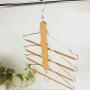 4 Tier Hanger Multifunctional Wood Hanger 4 Layer Shirt Clothes Foldable Pants Rack 4 Layers Hangers for for Jeans Trousers Skirts Scarf