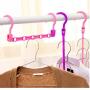 5-Hole Space Saving Plastic Clothes Hanger 10pcs Hanging Organizer Windproof Multi-Port Hook Random Color