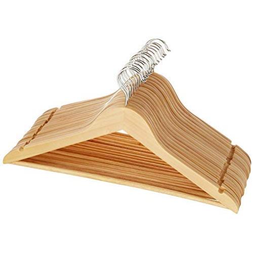 Merrick.intl Natural Wood Cloth Suit Hangers - 16 Pack