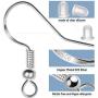 925 Sterling Silver Earring Hooks 150 PCS/75 Pairs,Ear Wires Fish Hooks,500pcs Hypoallergenic Earring Making kit with Jump Rings and Clear Silicone Earring Backs Stoppers (Silver)