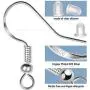 925 Sterling Silver Earring Hooks 150 PCS/75 Pairs,Ear Wires Fish Hooks,500pcs Hypoallergenic Earring Making kit with Jump Rings and Clear Silicone Earring Backs Stoppers (Silver) 925 Sterling Silver Earring Hooks 150 PCS/75 Pairs,Ear Wires Fish Hooks,500pcs Hypoallergenic Earring Making kit with Jump Rings and Clear Silicone Earring Backs Stoppers (Silver)