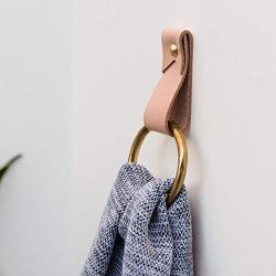 Small Leather Wall Hook, minimal wall hanging strap towel hook rack wall leather loop strap for scarf hook storage hanger towel holder coat hooks decorative