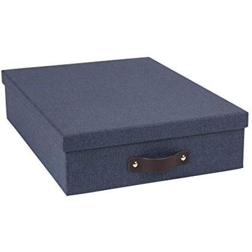 Bigso Oskar Canvas Letter Storage Box, Blue