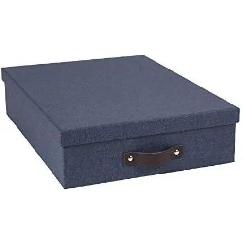 Bigso Oskar Canvas Letter Storage Box, Blue Bigso Oskar Canvas Letter Storage Box, Blue