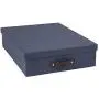 Bigso Oskar Canvas Letter Storage Box, Blue Bigso Oskar Canvas Letter Storage Box, Blue