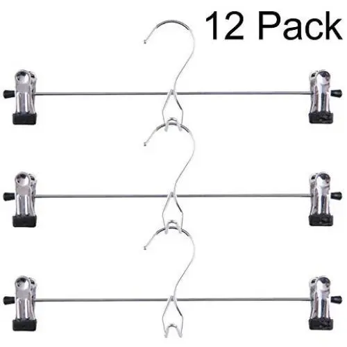 Tosnail 12 Pack Skirt Hangers Add-On Hangers Stackable Hangers Cascading Hangers Pants Hangers with Clips Tosnail 12 Pack Skirt Hangers Add-On Hangers Stackable Hangers Cascading Hangers Pants Hangers with Clips