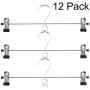 Tosnail 12 Pack Skirt Hangers Add-On Hangers Stackable Hangers Cascading Hangers Pants Hangers with Clips